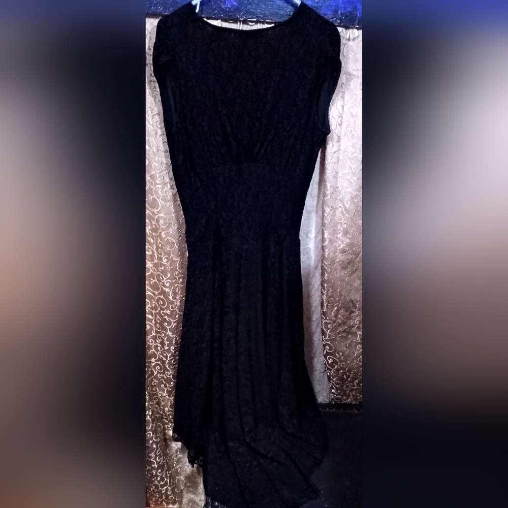 Marriage mode Black lace evening dress